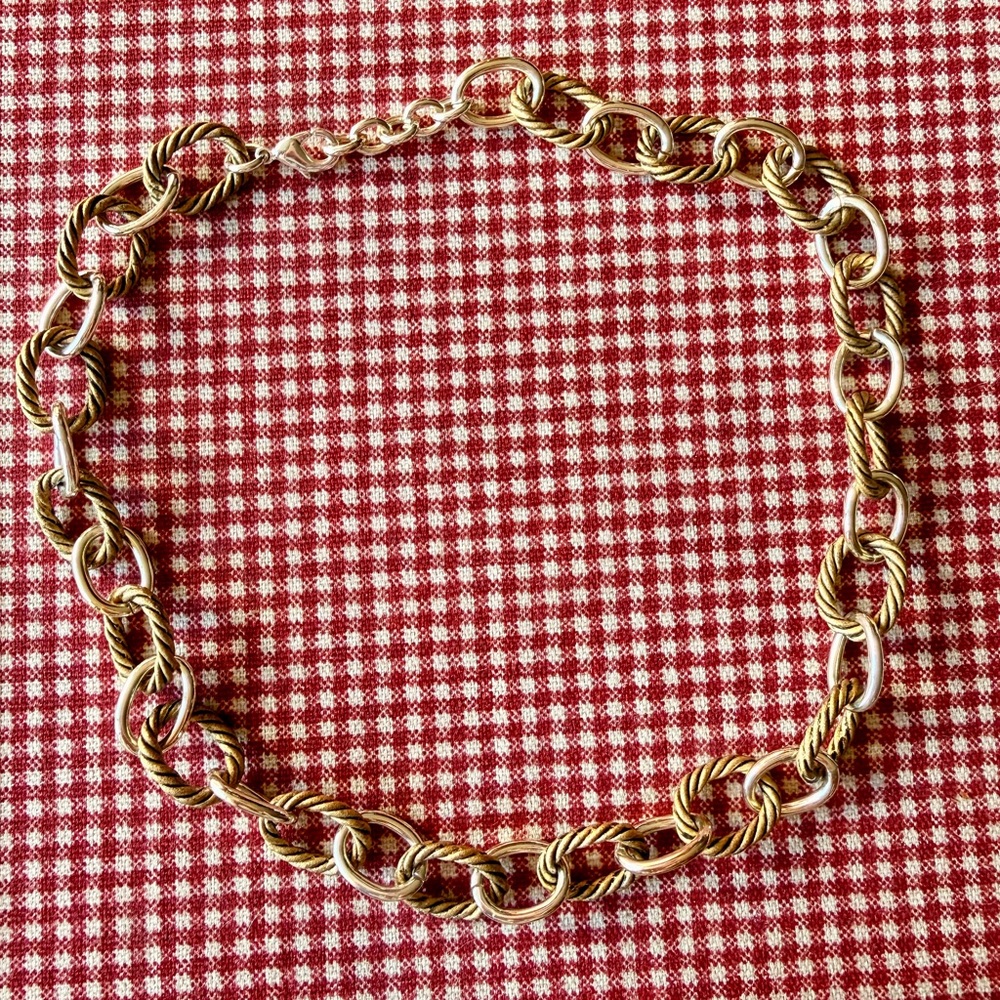 Elegant Gold and Silver-tone Chain Necklace